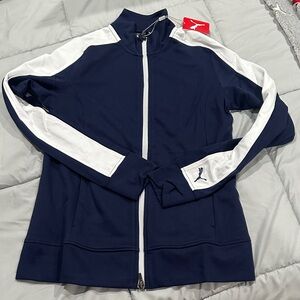 Puma Women's Navy and White Bomber Jacket